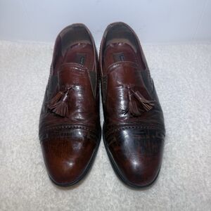 Men's Vintage FLORSHEIM Barletta Dress Shoes Brown Loafer Slip On Size 11D